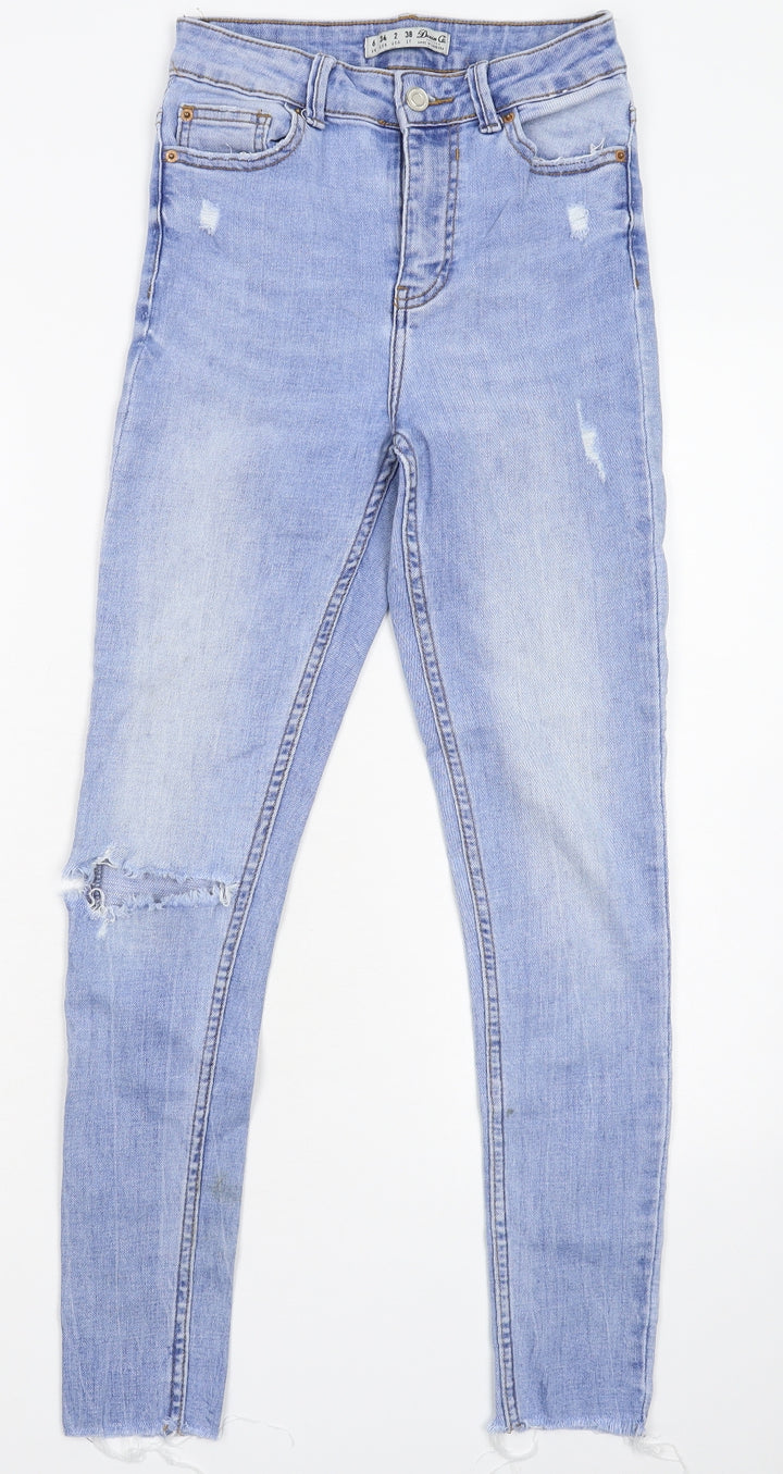 Denim & Co. Womens Blue Denim Skinny Jeans Size 6 L26 in