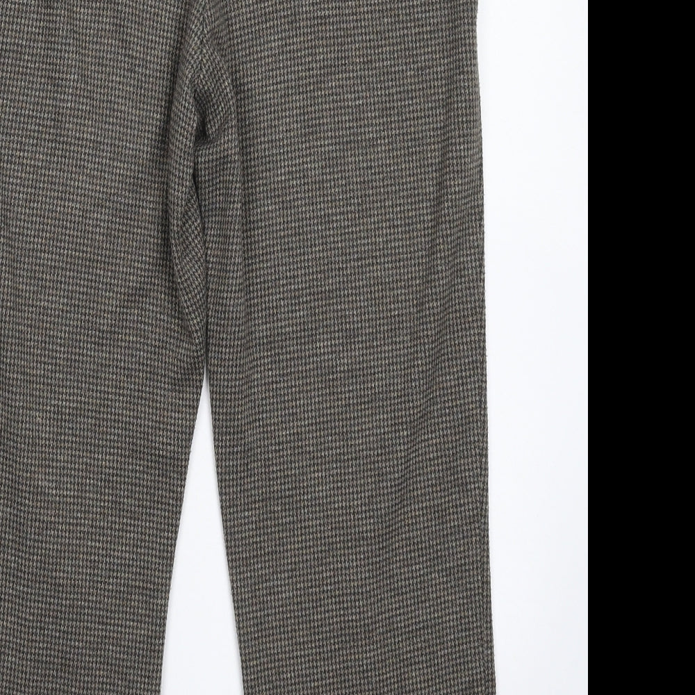 Bonmarché Womens Grey Check  Cropped Trousers Size 10 L22 in