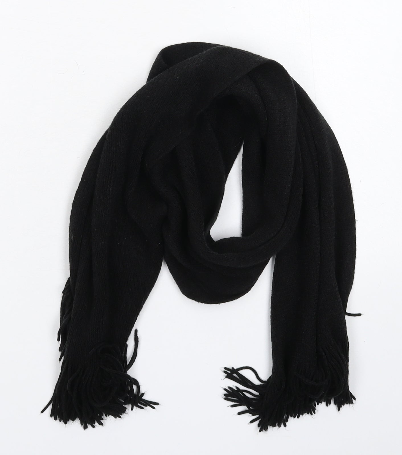 Preworn Mens Black  Knit Scarf