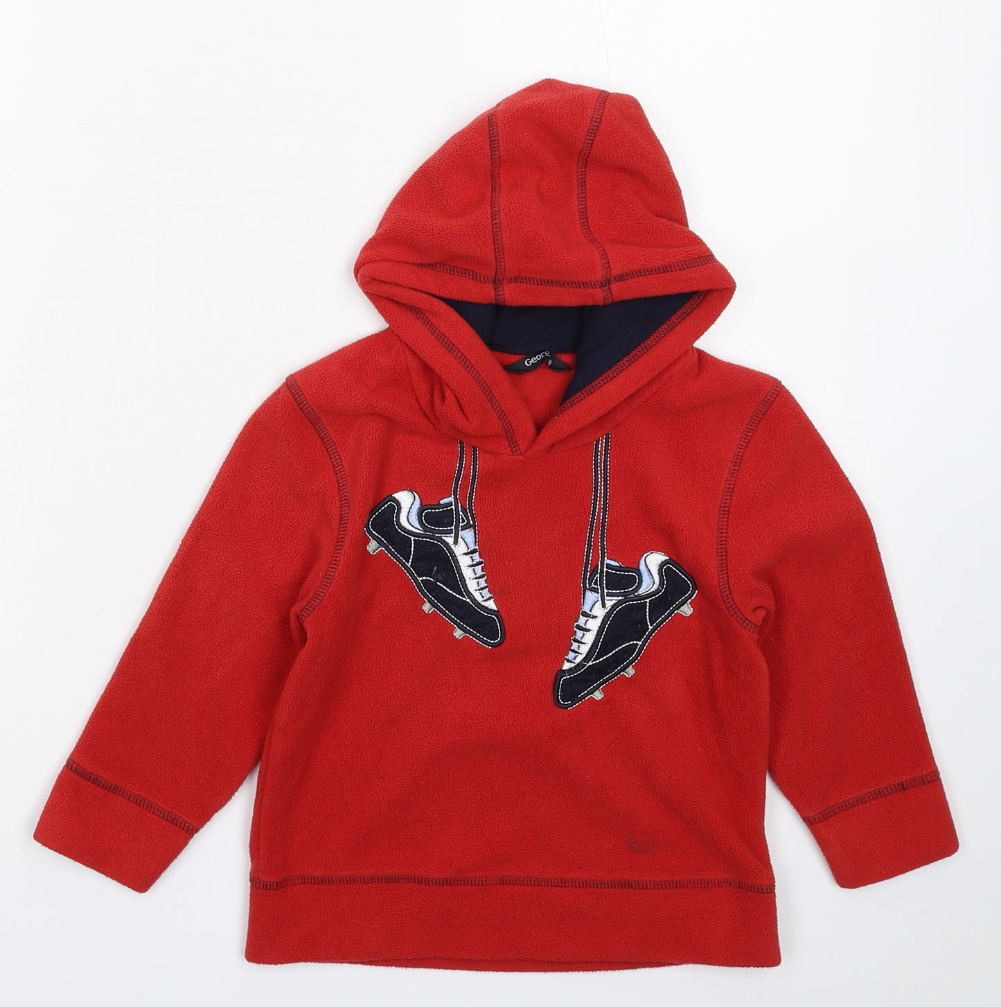 George Boys Red  Fleece Pullover Hoodie Size 2-3 Years