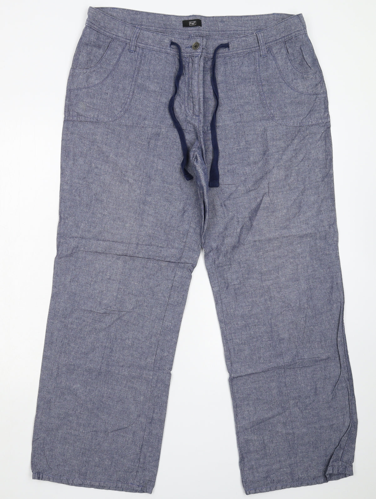 F&F Womens Blue   Trousers  Size 18 L30 in