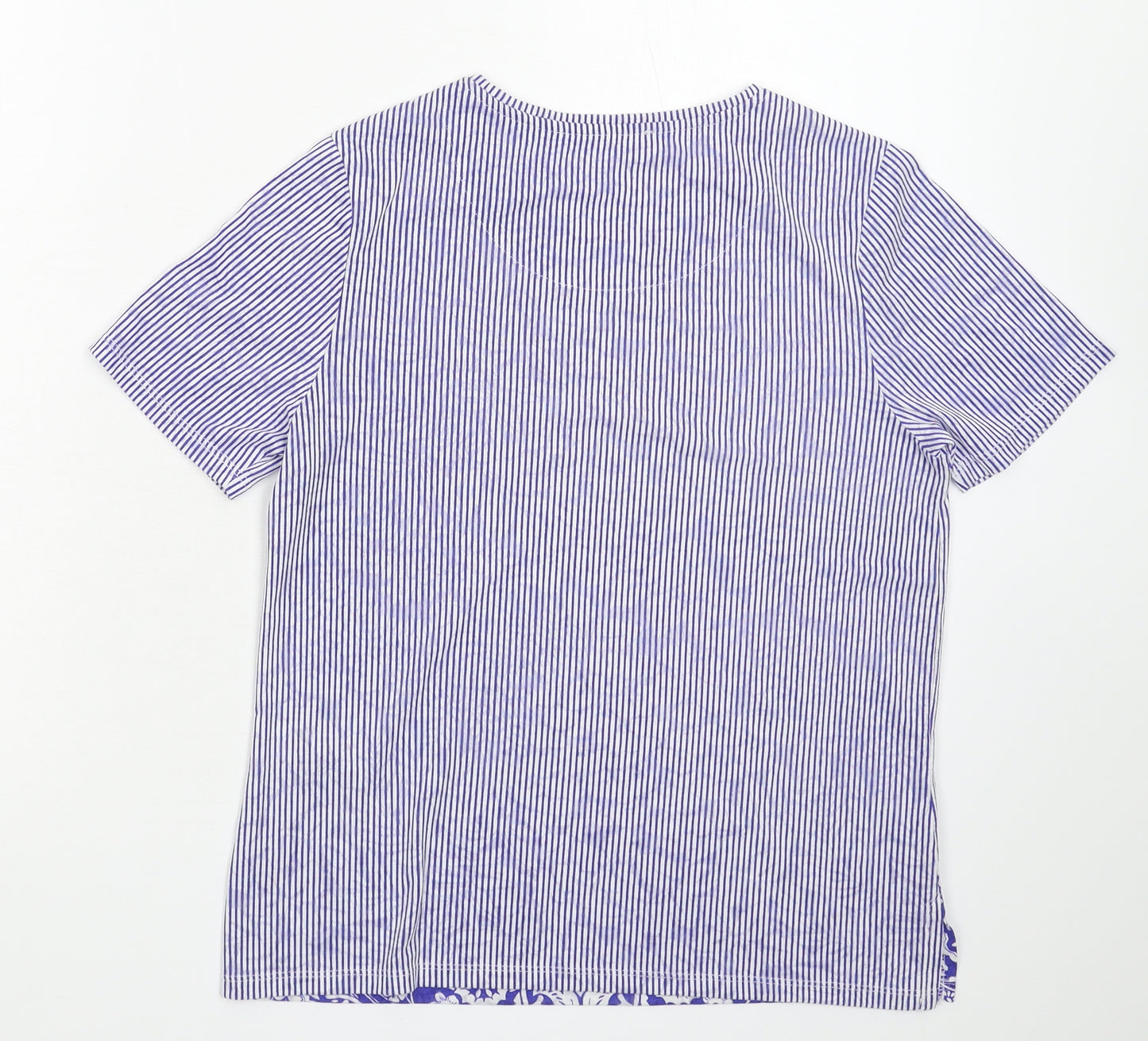 Marks and Spencer Womens Blue Striped  Basic T-Shirt Size 10