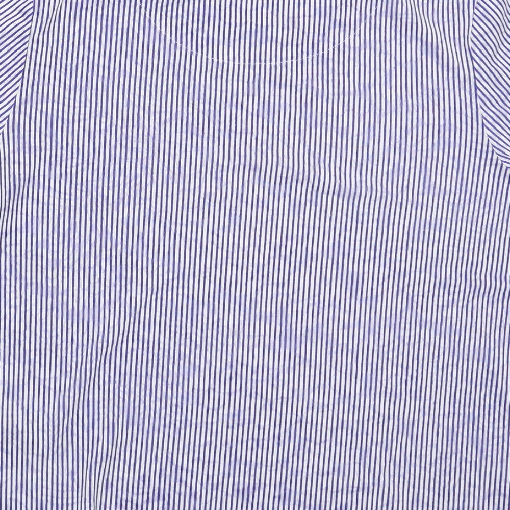 Marks and Spencer Womens Blue Striped  Basic T-Shirt Size 10
