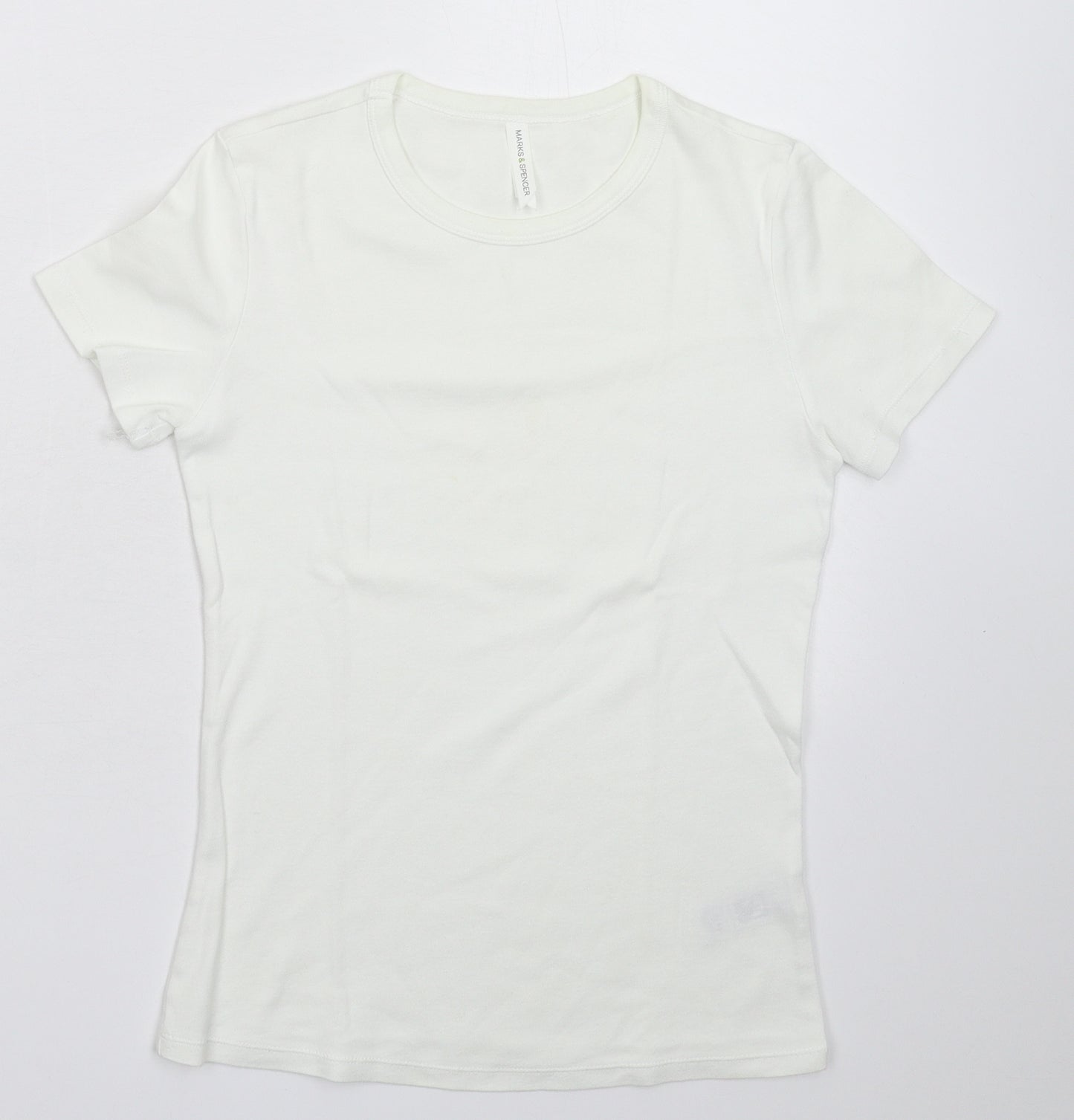 Marks and Spencer Womens White   Basic T-Shirt Size 10