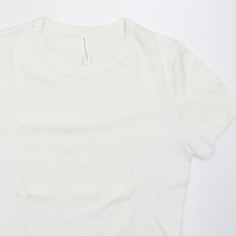 Marks and Spencer Womens White   Basic T-Shirt Size 10
