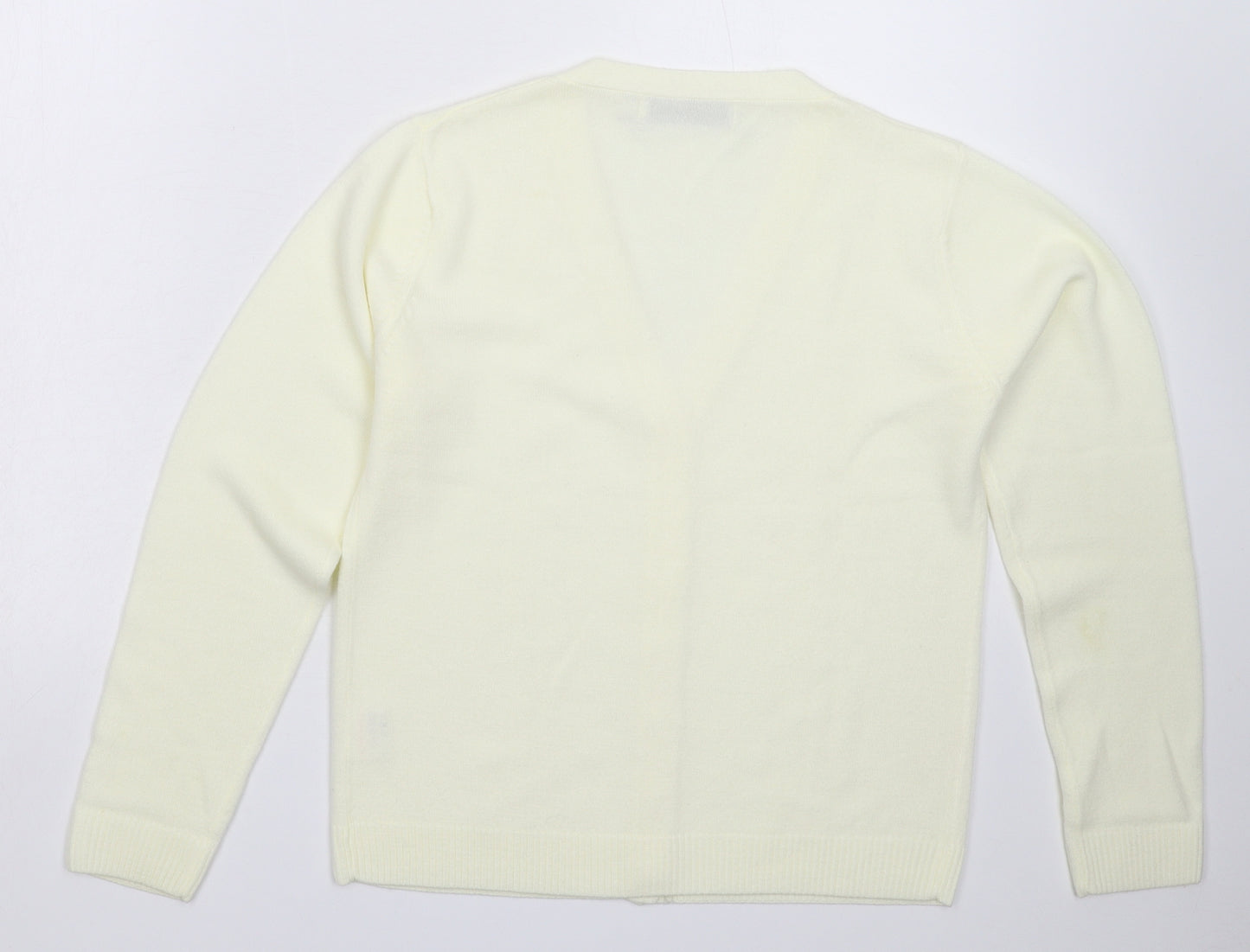 Pure & Natural Womens White  Knit Cardigan Jumper Size 12