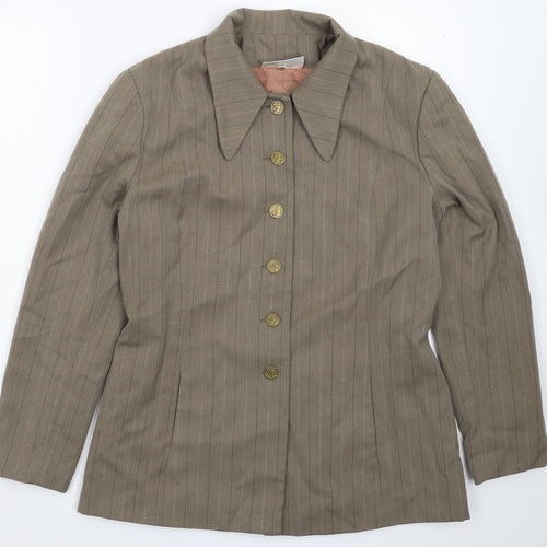 Definitions Womens Grey Striped  Jacket Blazer Size 16