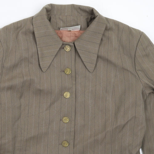 Definitions Womens Grey Striped  Jacket Blazer Size 16