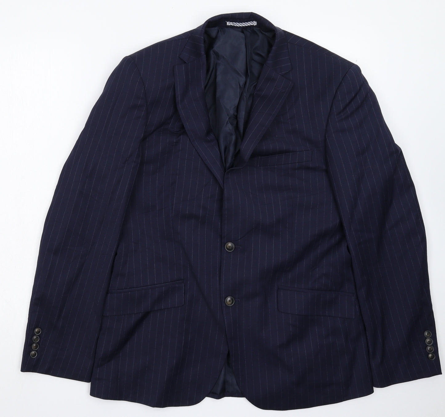 Marks and Spencer Mens Blue Striped  Jacket Suit Jacket Size 40