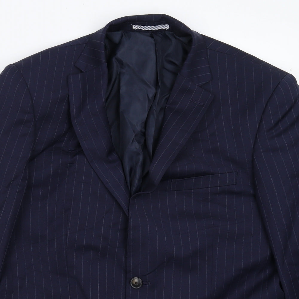 Marks and Spencer Mens Blue Striped  Jacket Suit Jacket Size 40