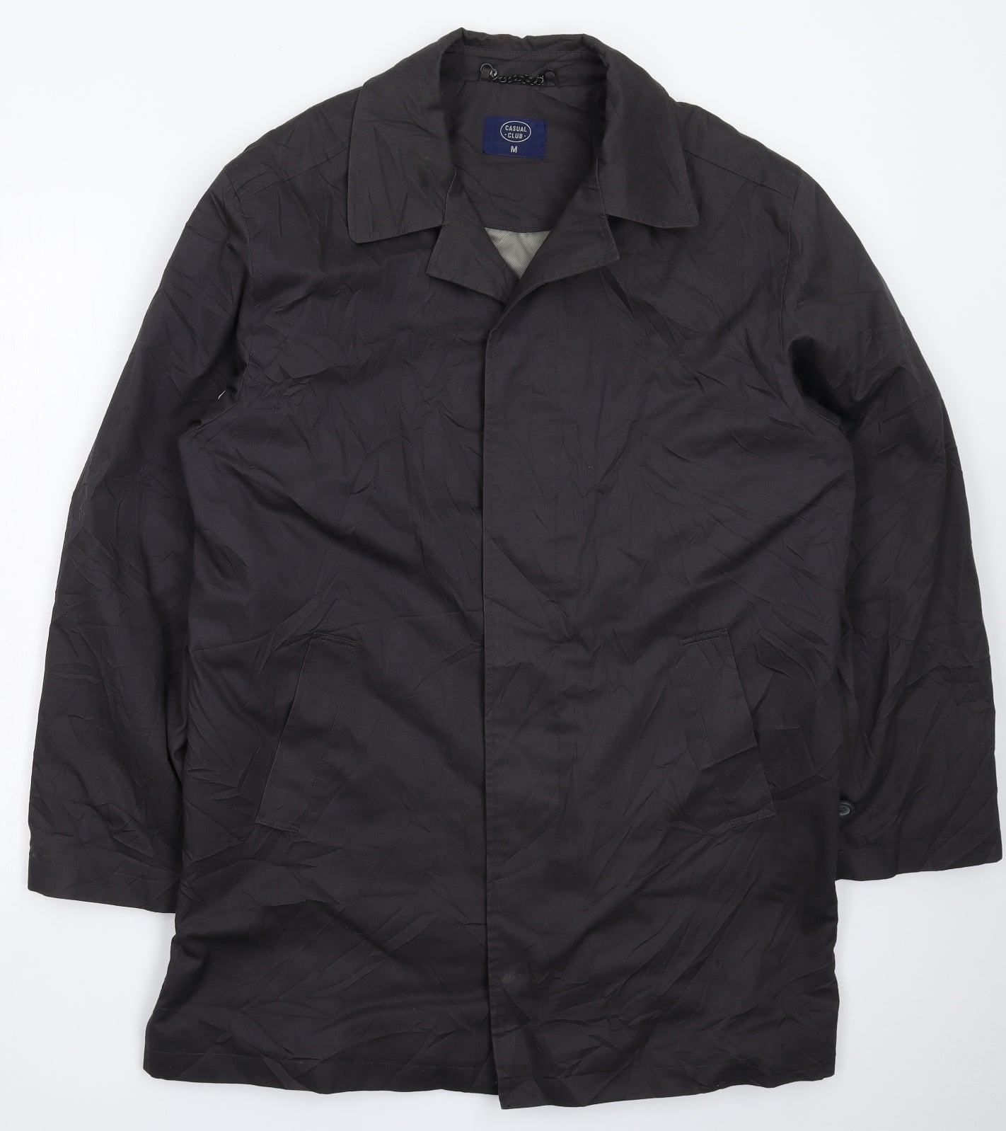 Casual Club Mens Grey   Overcoat Coat Size M
