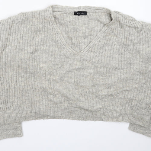 New Look Womens Grey  Knit Pullover Jumper Size M  - Oversized