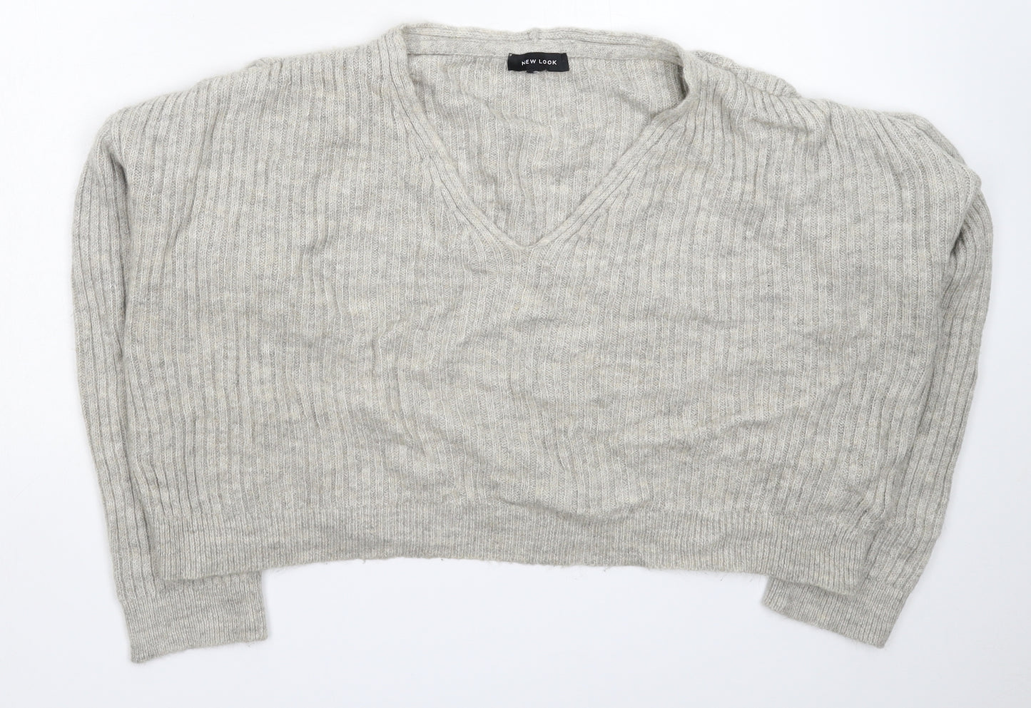 New Look Womens Grey  Knit Pullover Jumper Size M  - Oversized