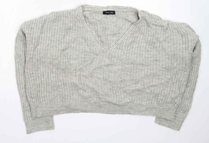 New Look Womens Grey  Knit Pullover Jumper Size M  - Oversized