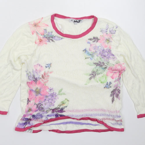 Mudflower Womens White  Knit Pullover Jumper Size M