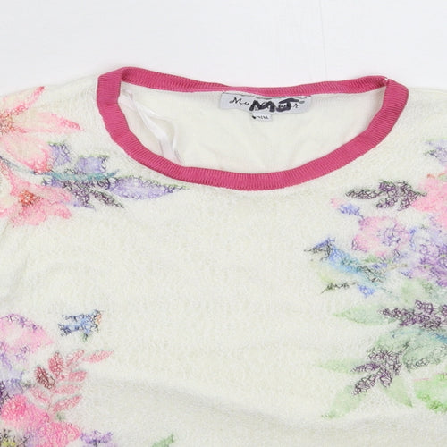 Mudflower Womens White  Knit Pullover Jumper Size M