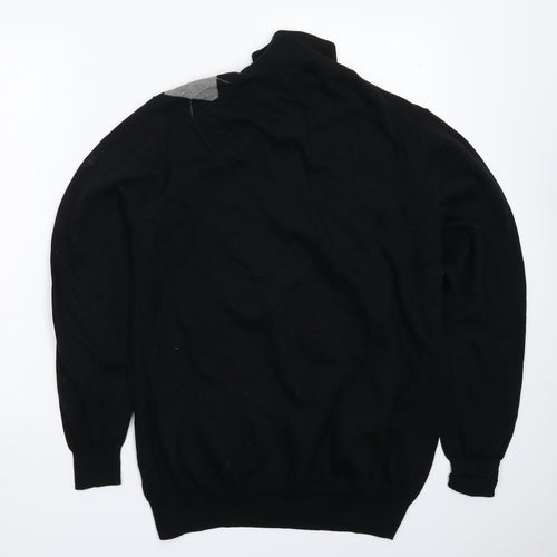 Maine Mens Black Geometric Knit Pullover Jumper Size M