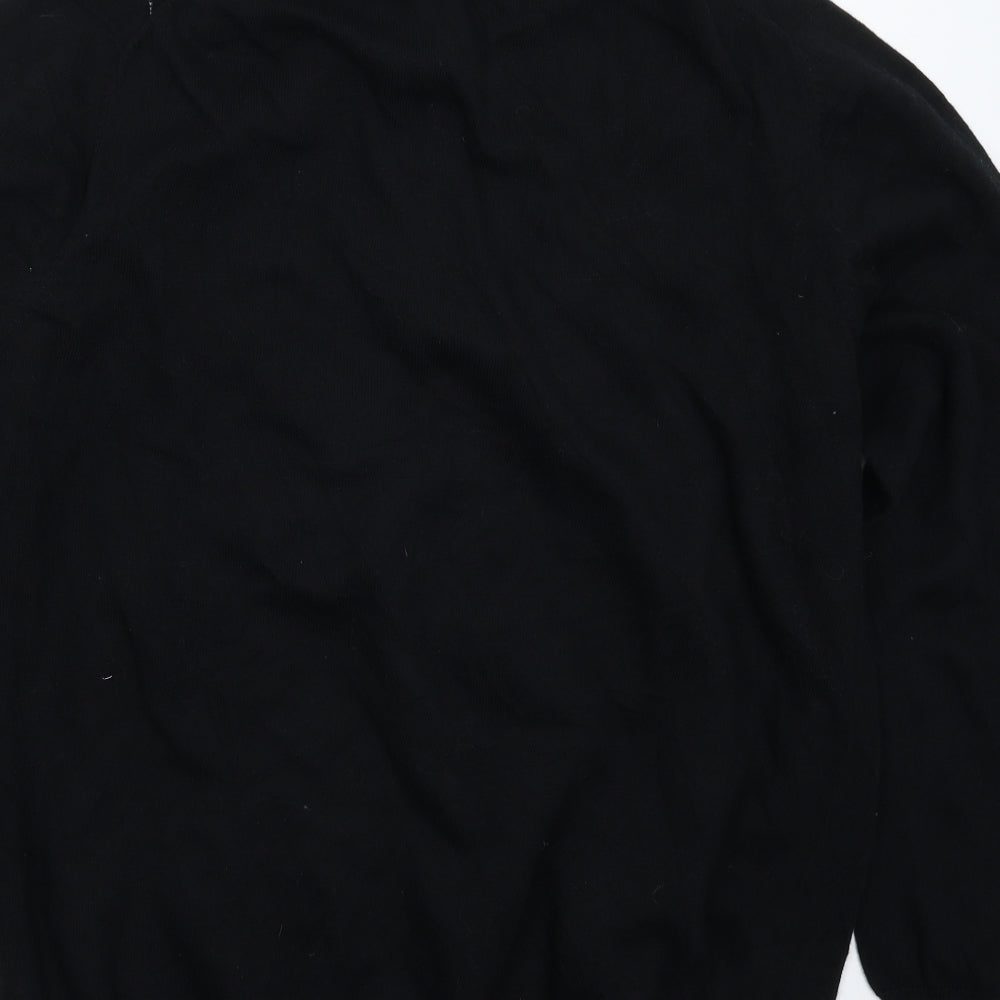 Maine Mens Black Geometric Knit Pullover Jumper Size M