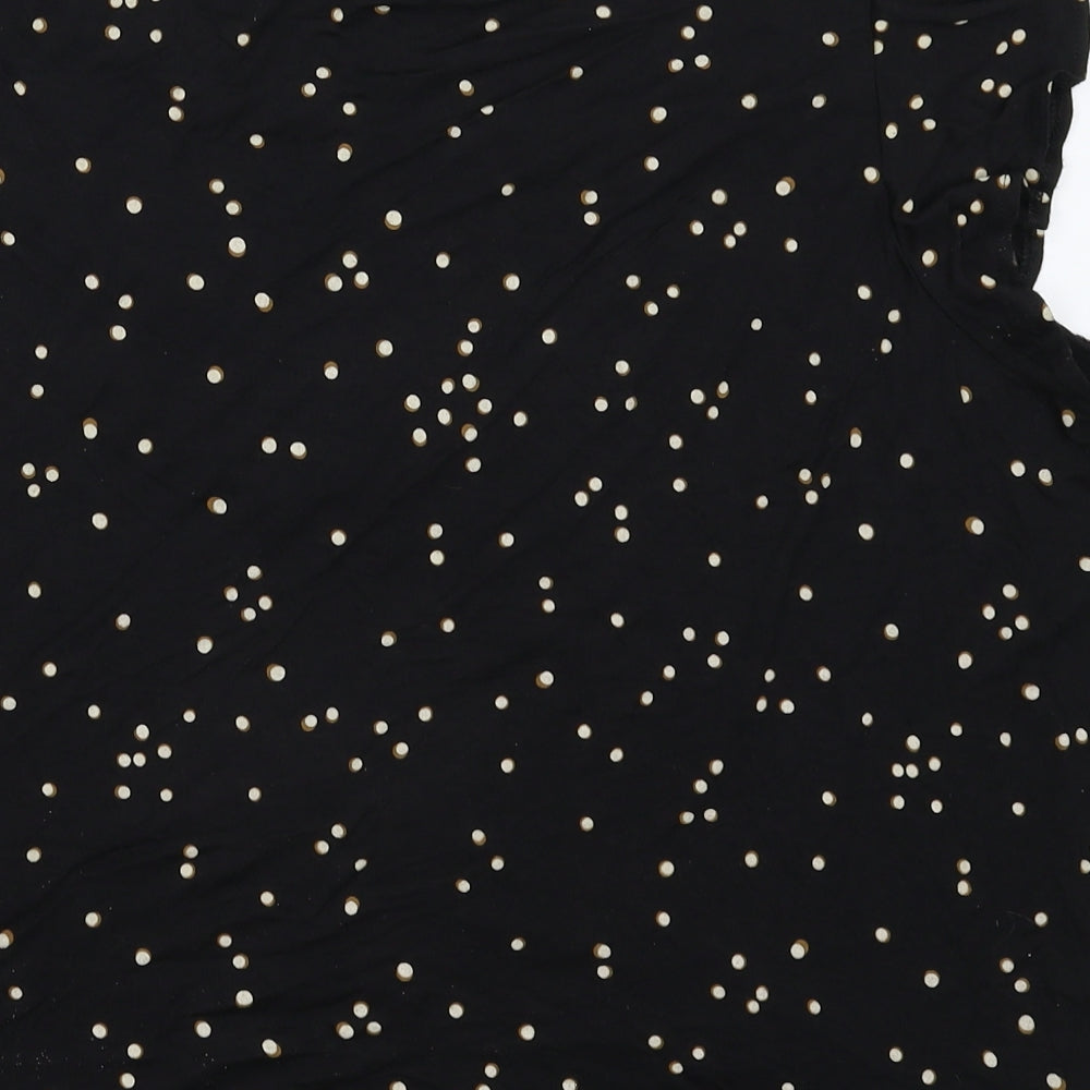 H&M Womens Black Polka Dot  Basic T-Shirt Size XL