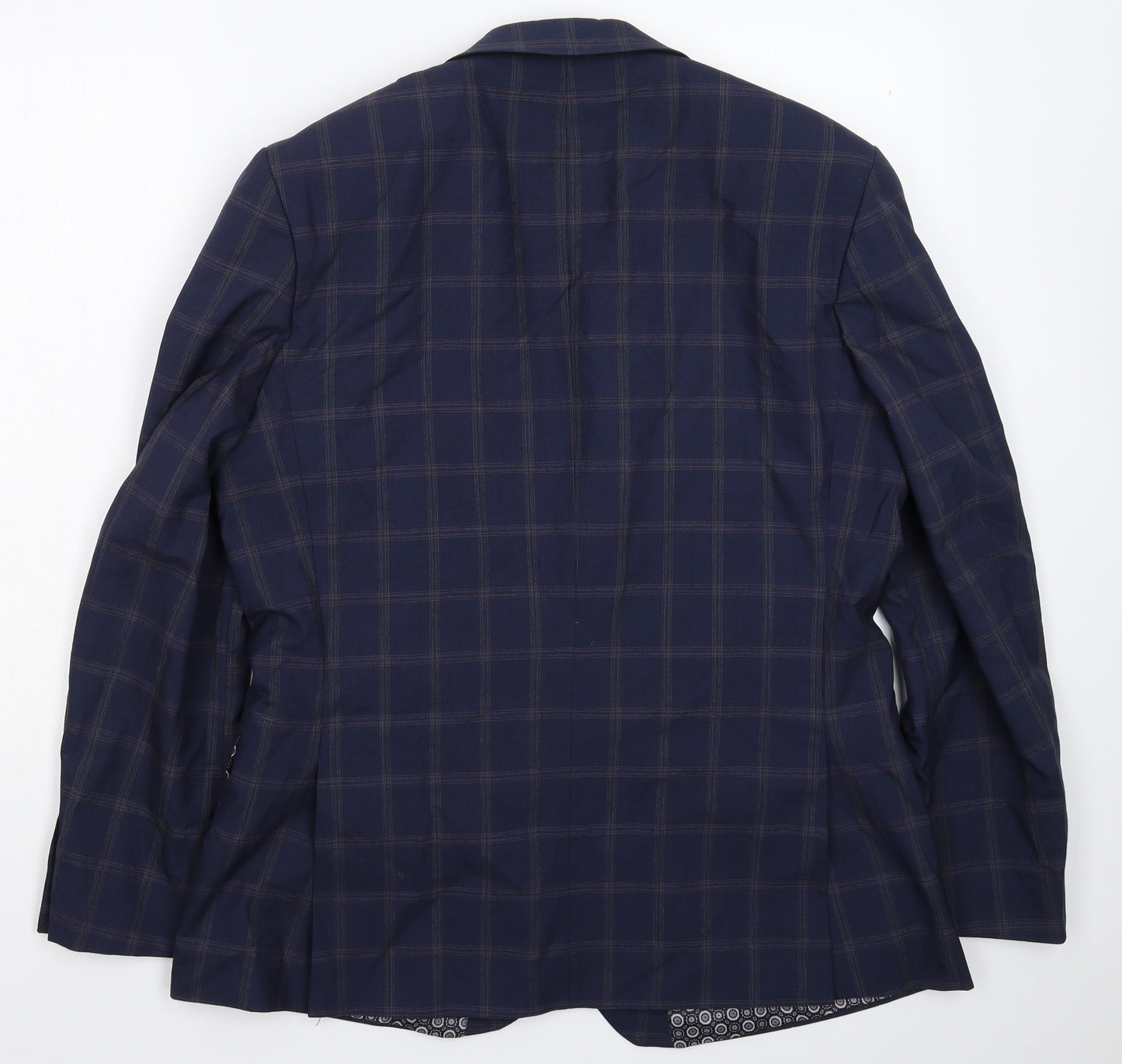 Racing Green Mens Blue Herringbone  Jacket Suit Jacket Size 44
