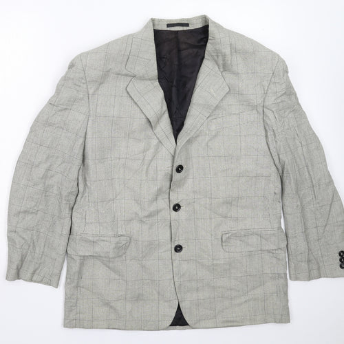 Barisal Mens Grey Check  Jacket Suit Jacket Size 40