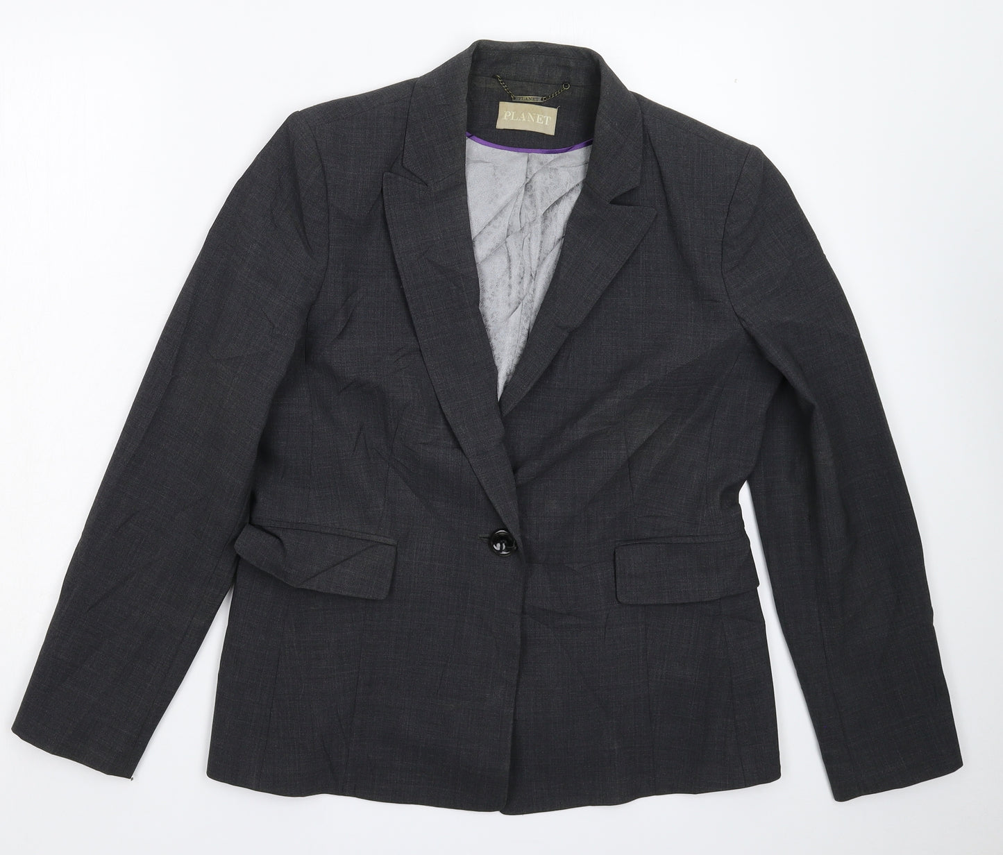 Planet Womens Grey   Jacket Suit Jacket Size 14