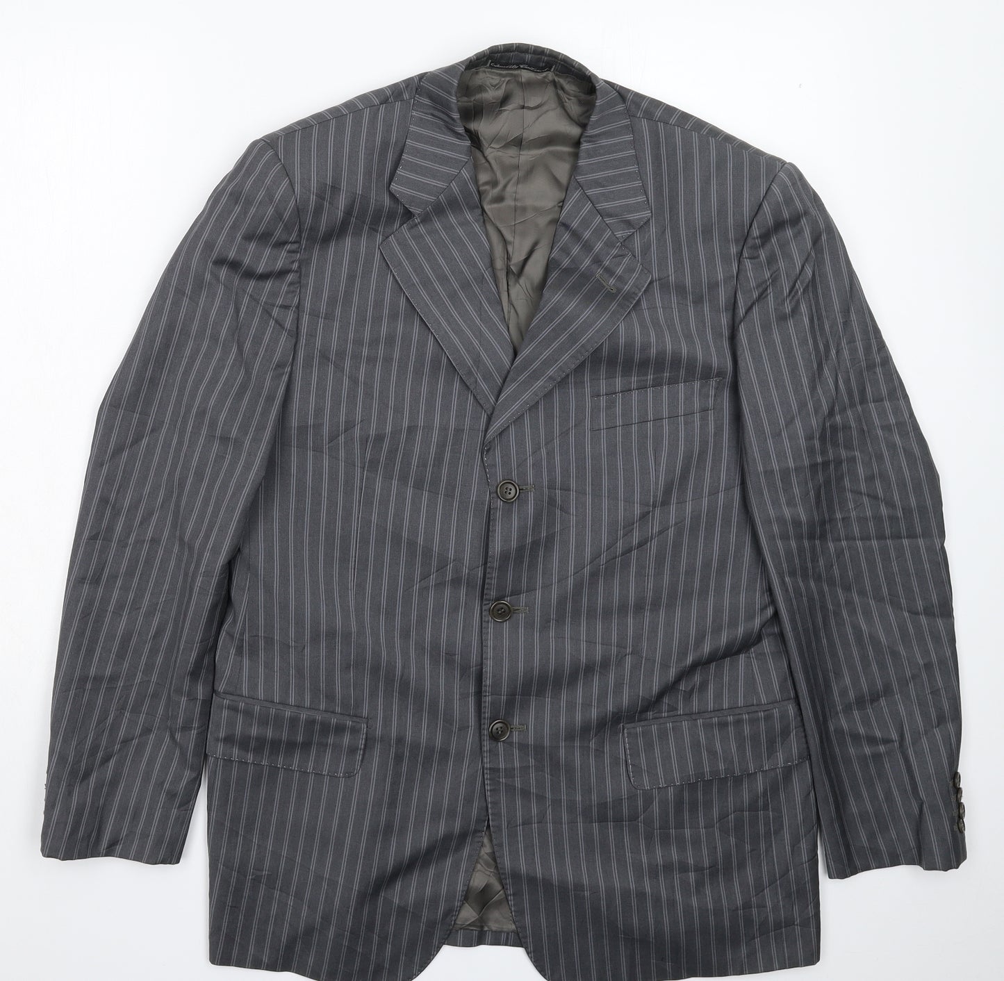 Cerruti Mens Grey Striped  Jacket Suit Jacket Size 40