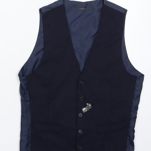 Marks and Spencer Mens Blue   Jacket Suit Waistcoat Size S