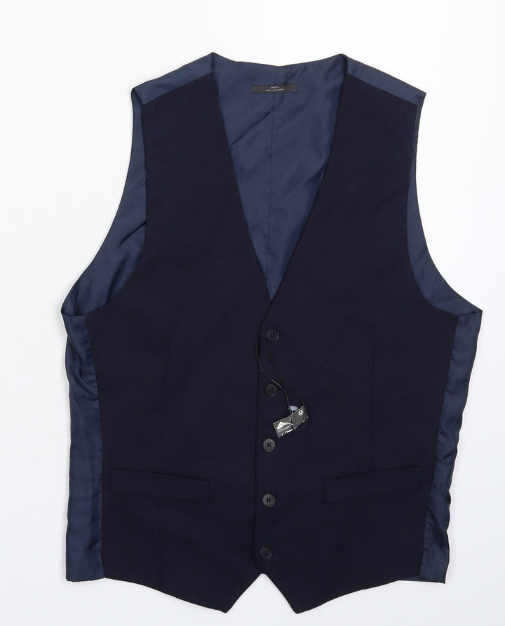 Marks and Spencer Mens Blue Jacket Suit Waistcoat Size S
