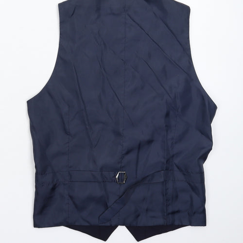 Marks and Spencer Mens Blue   Jacket Suit Waistcoat Size S
