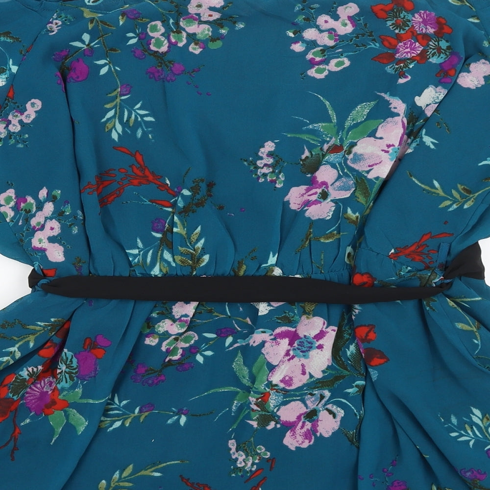 Koko  Womens Blue Floral  Basic Blouse Size 22