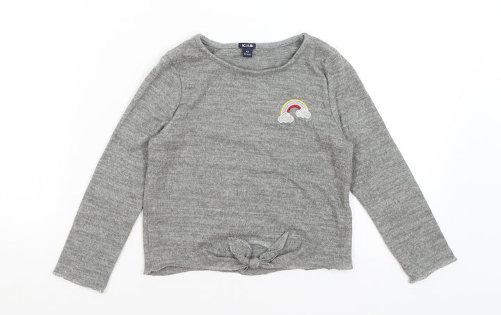 Kiabi Girls Grey   Basic T-Shirt Size 5 Years