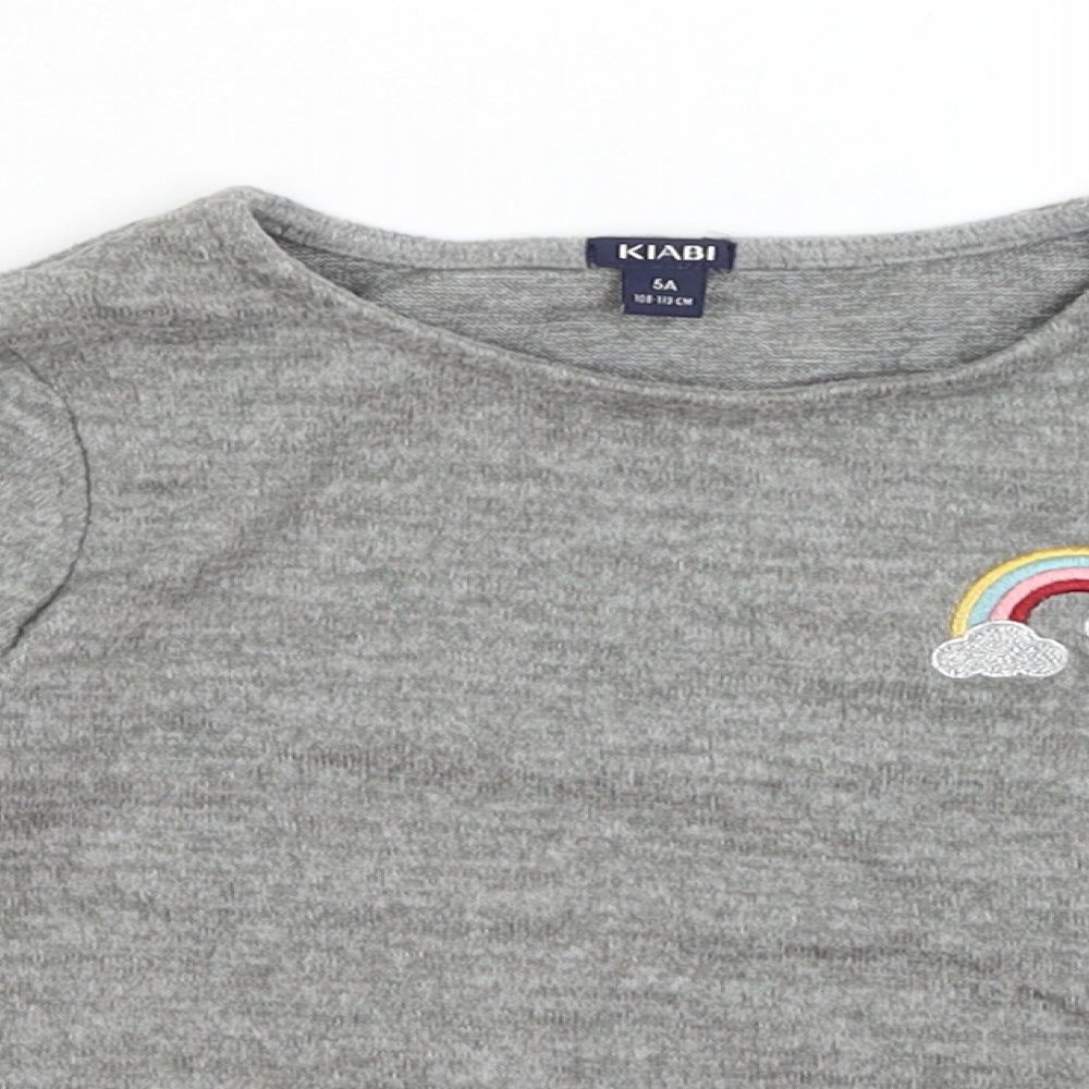 Kiabi Girls Grey   Basic T-Shirt Size 5 Years