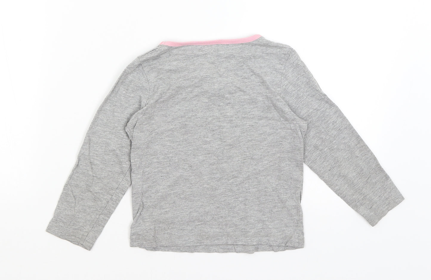 In Extenso Girls Grey   Basic T-Shirt Size 4 Years  - Unicorn