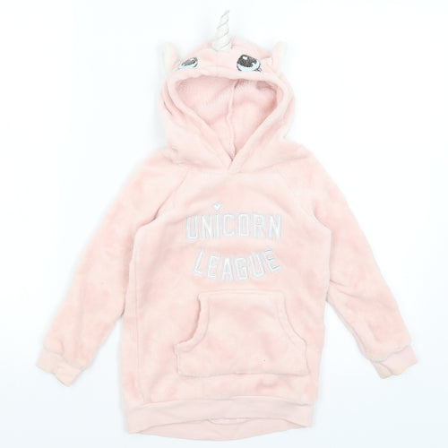 H&M Girls Pink   Pullover Hoodie Size 3-4 Years  - Unicorn League