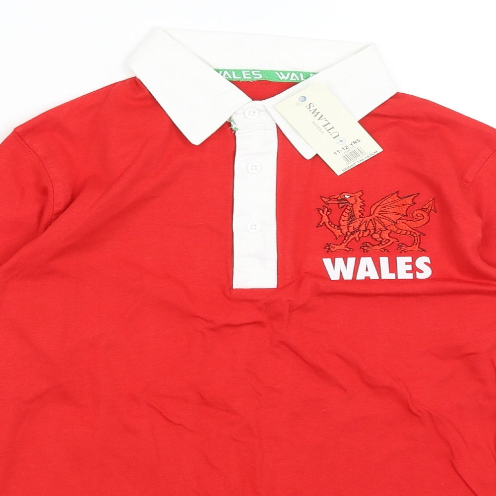 Urban Outlaws Boys Red   Basic T-Shirt Size 11-12 Years  - Wales