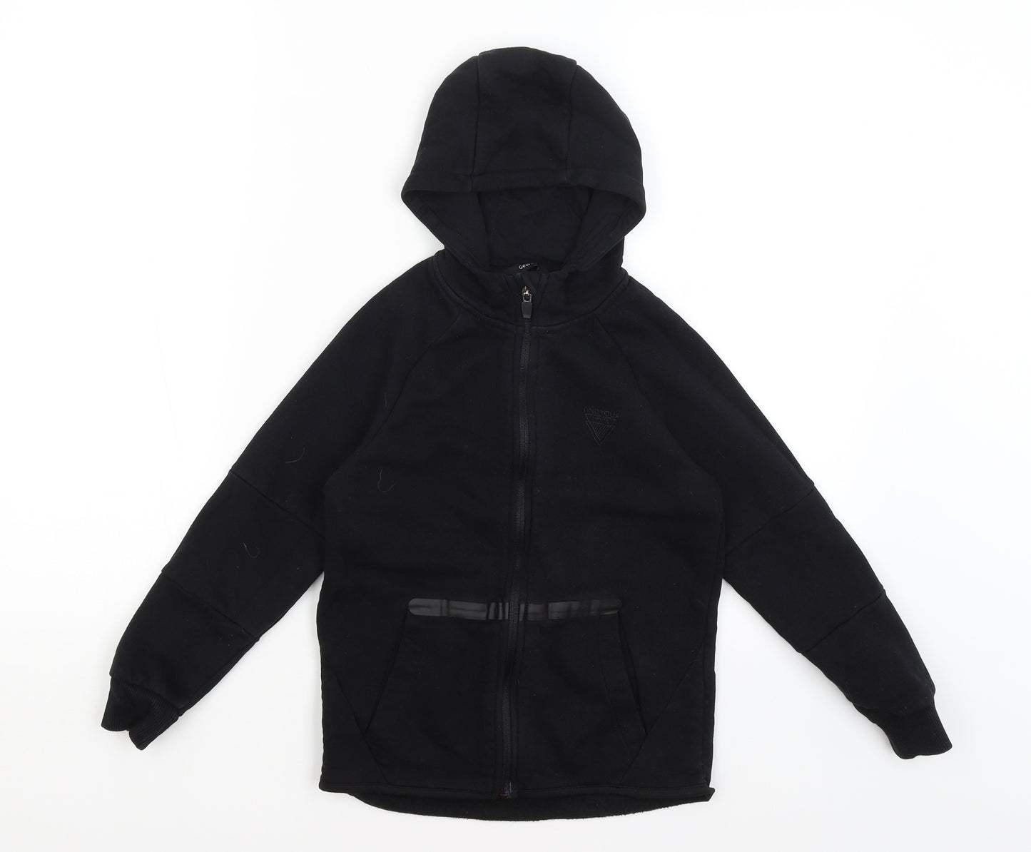 George Boys Black   Full Zip Hoodie Size 8-9 Years