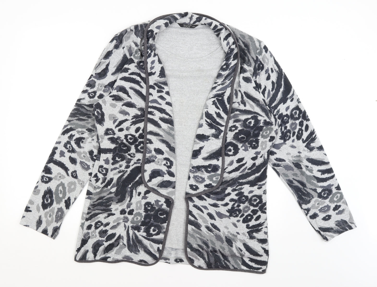 Tigi Womens Grey Animal Print  Pullover Jumper Size 18