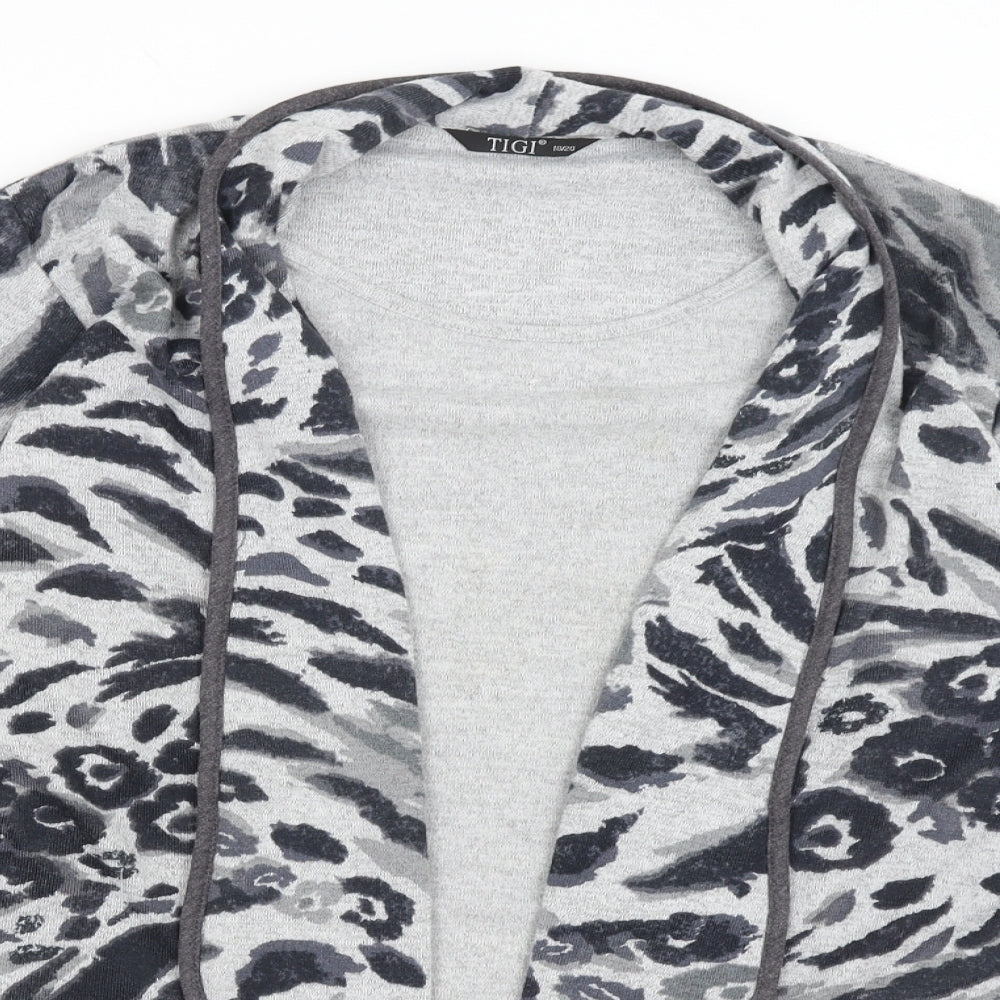 Tigi Womens Grey Animal Print  Pullover Jumper Size 18