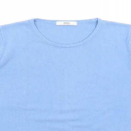M&S Womens Blue   Basic T-Shirt Size 10