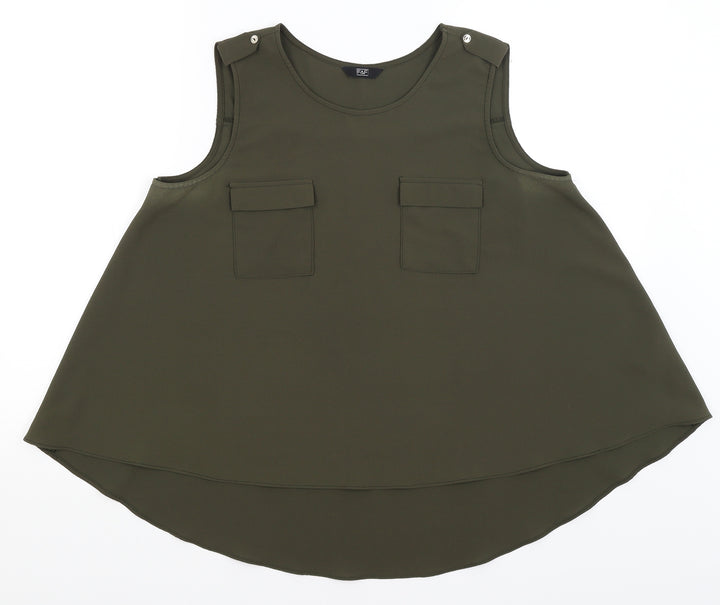 F&F Womens Green Basic Tank Size 14