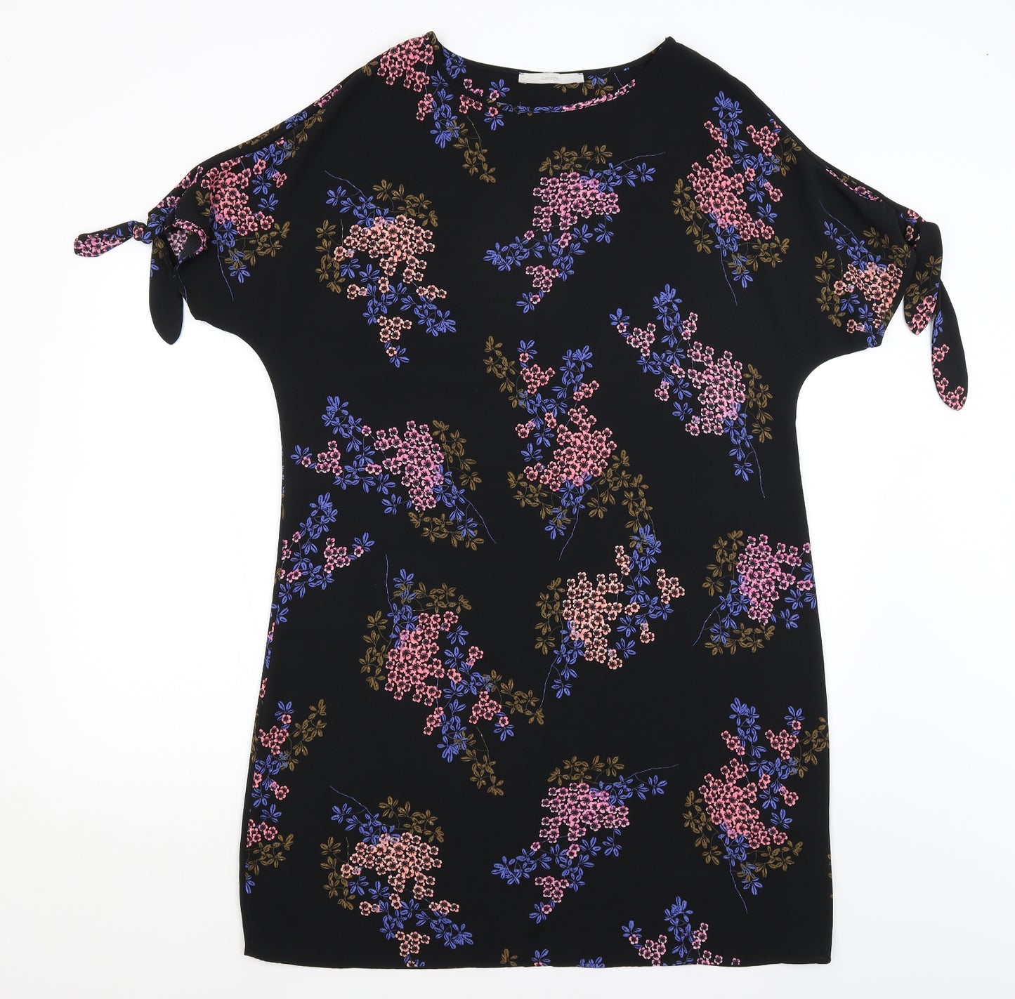 George Womens Black Floral  T-Shirt Dress  Size 14