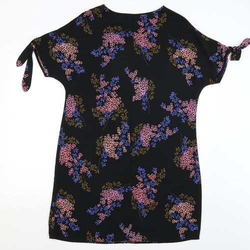 George Womens Black Floral  T-Shirt Dress  Size 14
