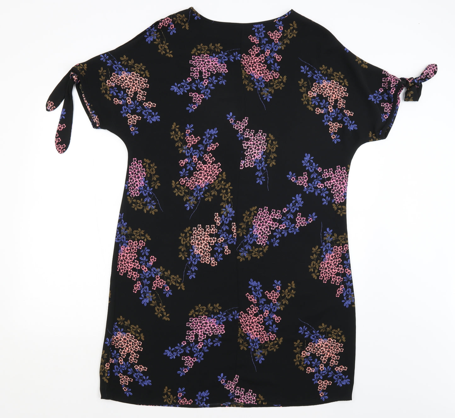 George Womens Black Floral  T-Shirt Dress  Size 14