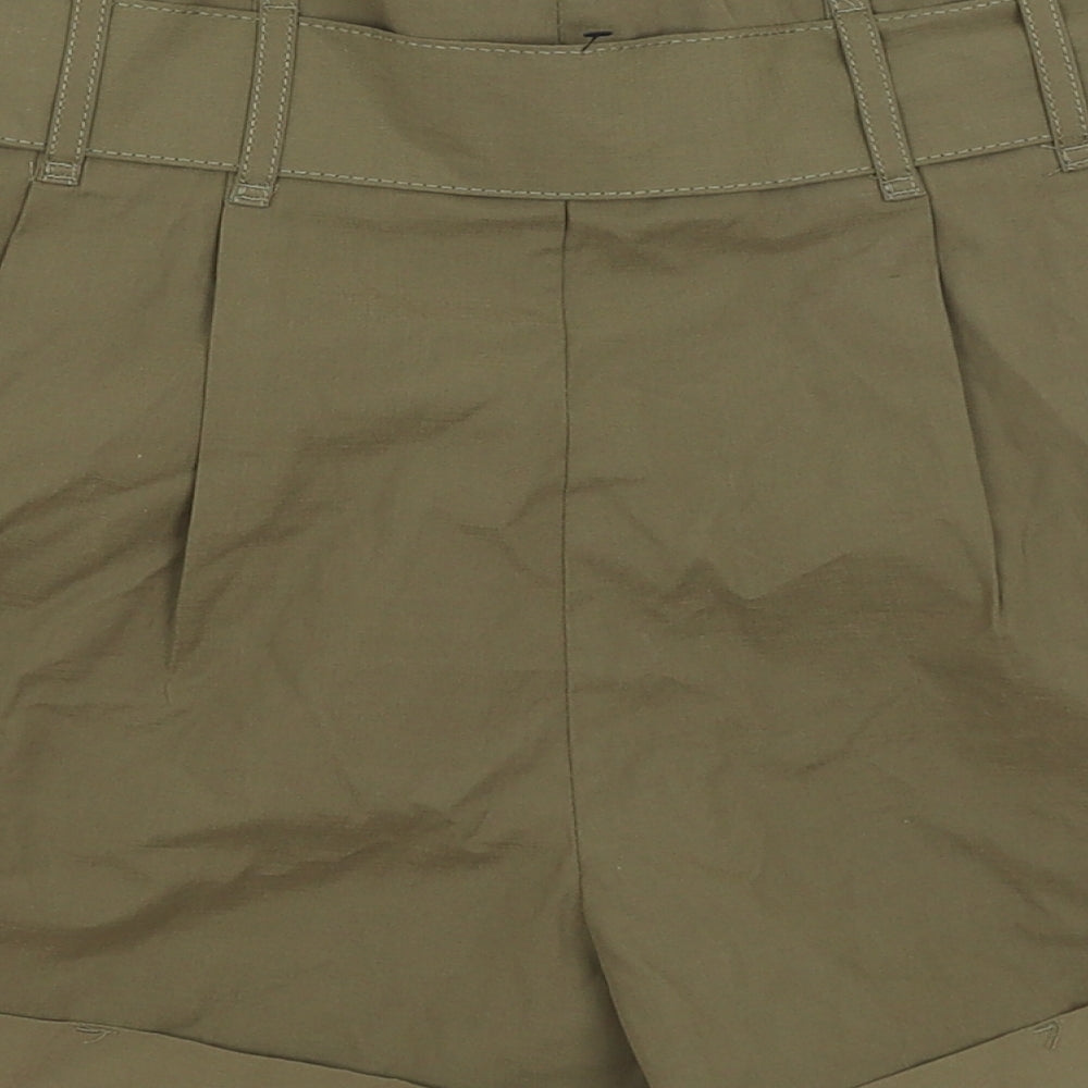 Primark Womens Green   Paperbag Shorts Size 14