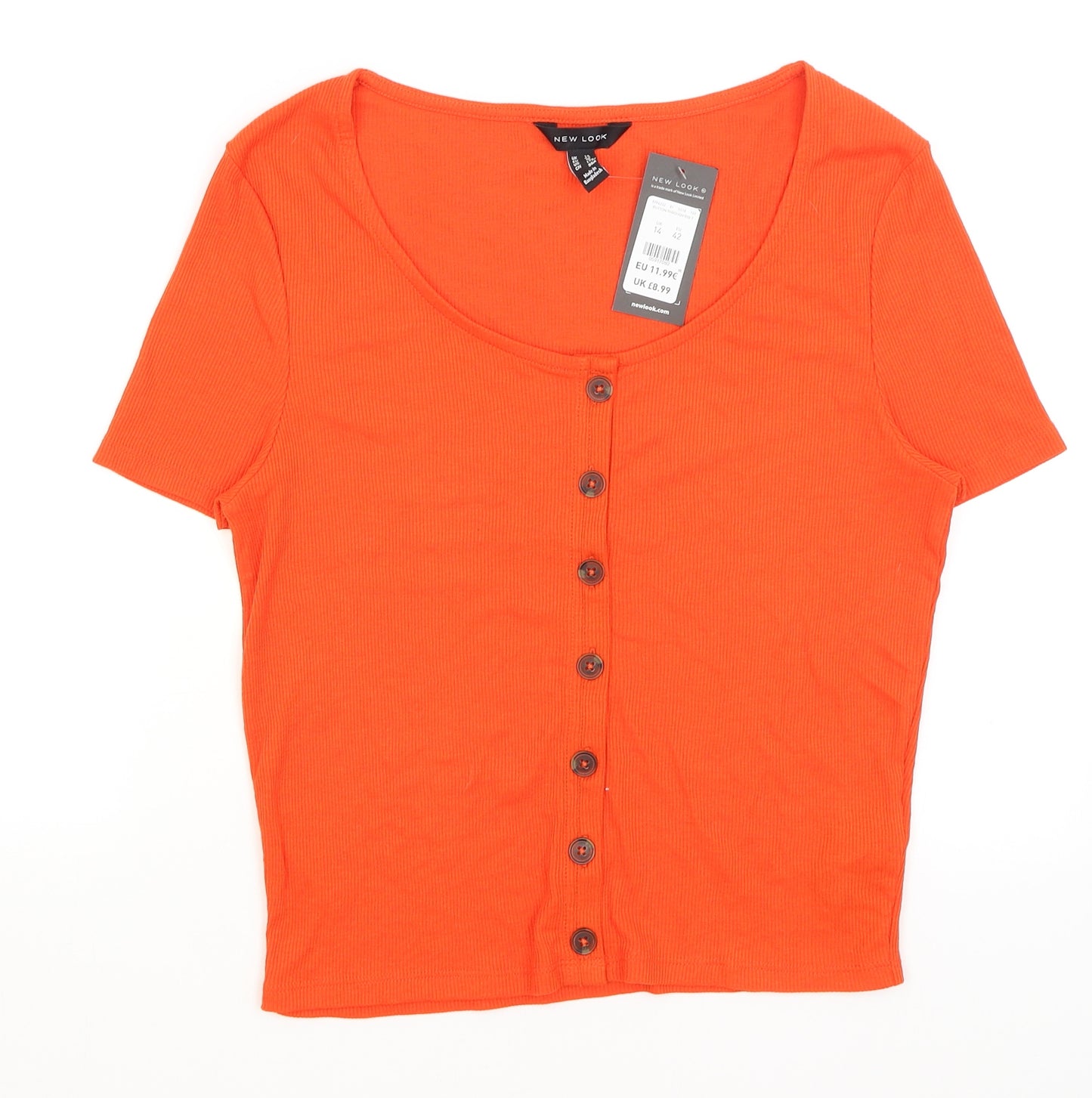 New Look Womens Orange   Basic T-Shirt Size 14