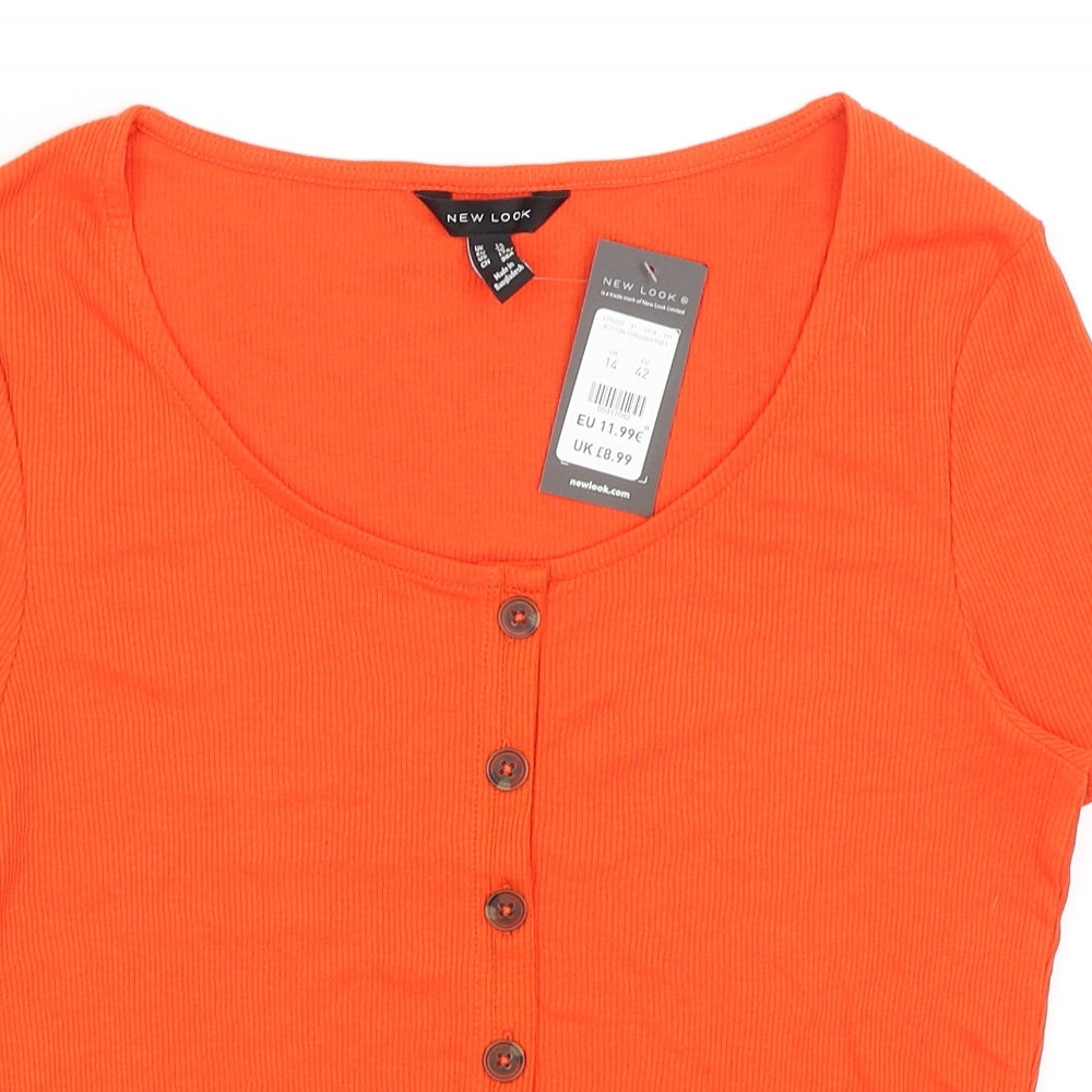 New Look Womens Orange   Basic T-Shirt Size 14