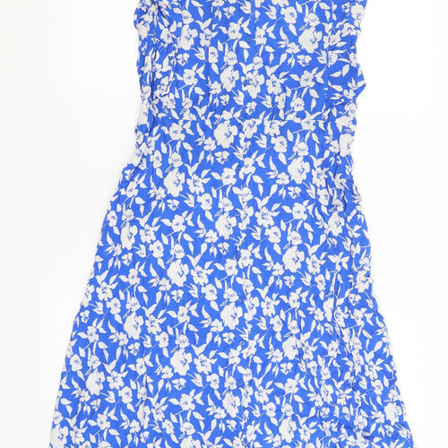 F&F Womens Blue Floral  Shirt Dress  Size 14