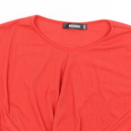 Missguided Womens Red   Cropped T-Shirt Size 12