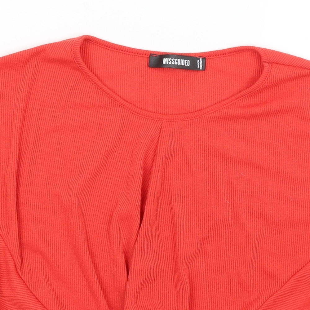 Missguided Womens Red   Cropped T-Shirt Size 12
